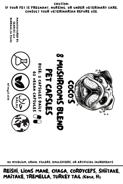 Coco's 8 Mushrooms Blend Pet Capsules